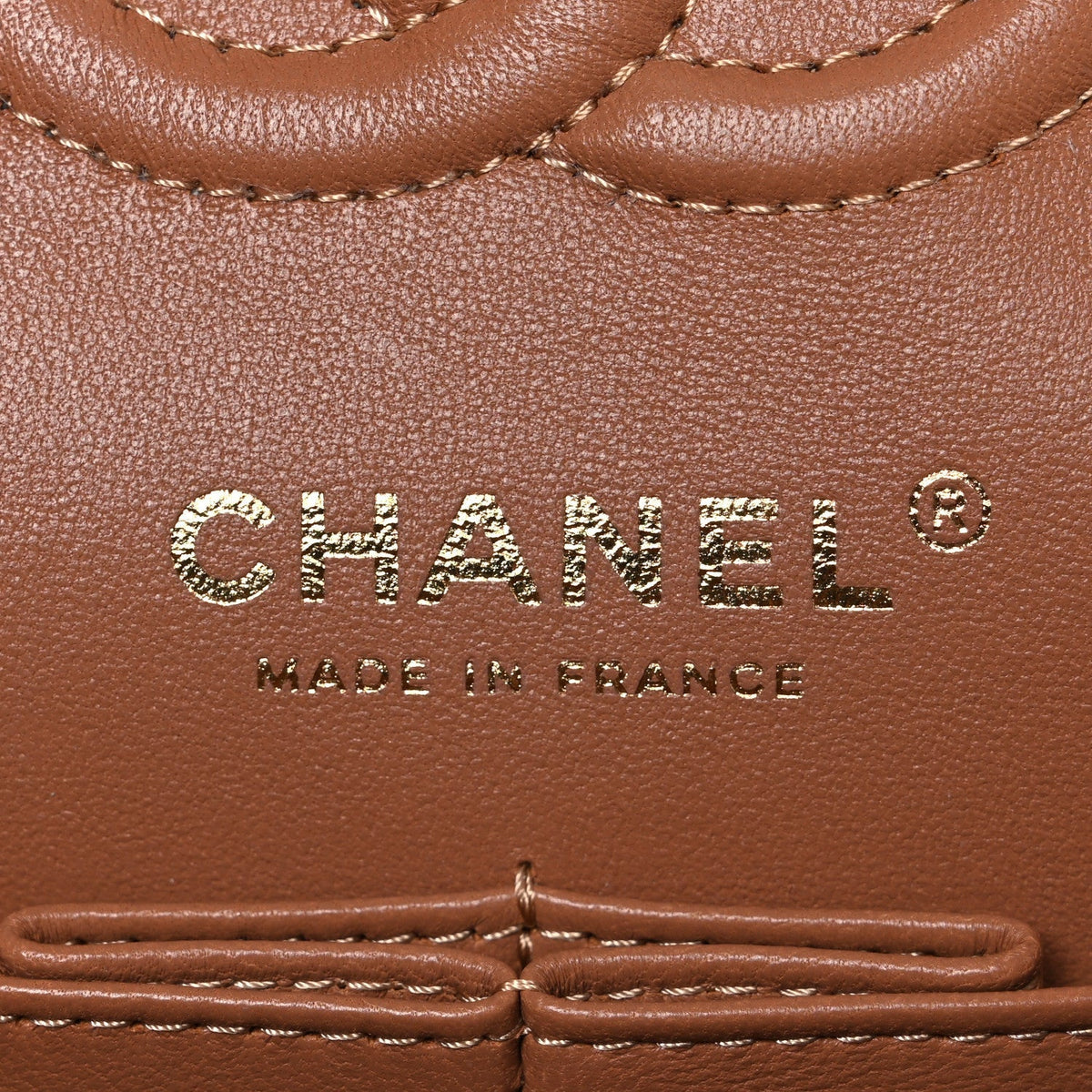 Lambskin Quilted Small Double Flap Brown