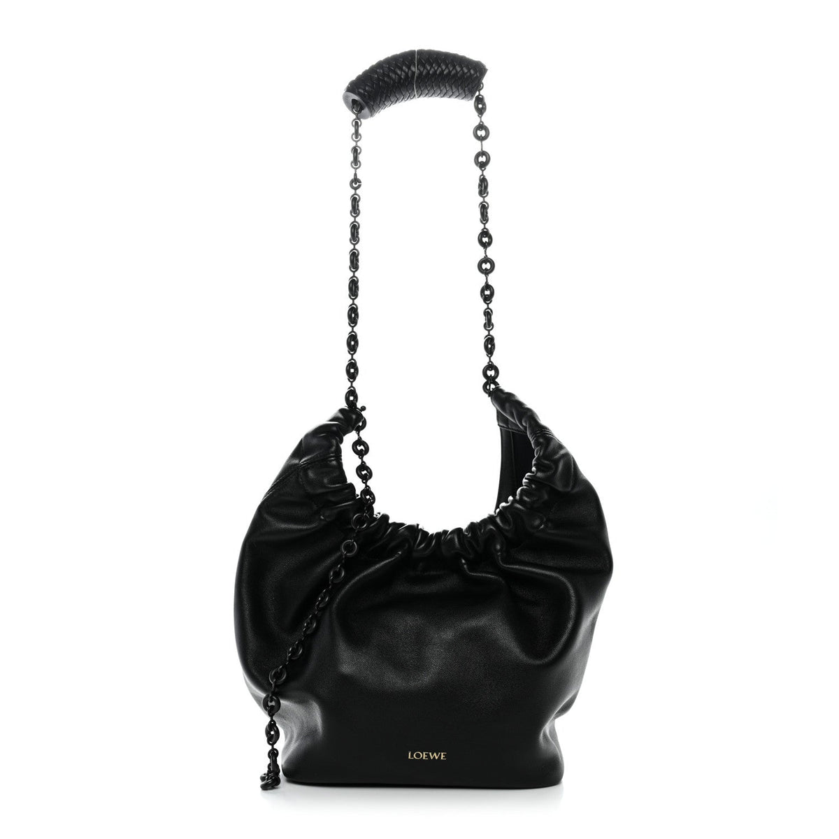 Mellow Nappa Small Monochrome Squeeze Bag Black
