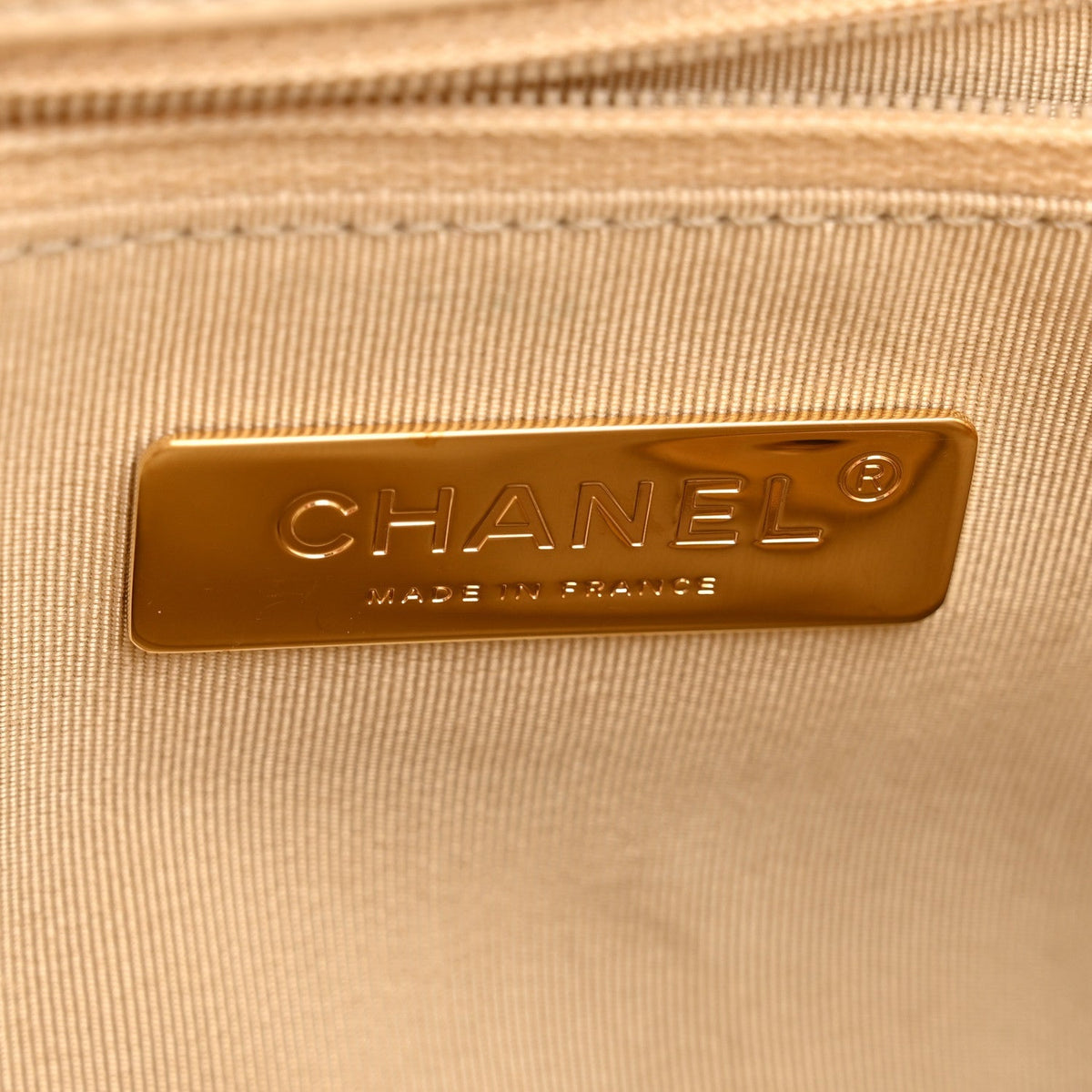 Lambskin Quilted Medium Chanel 19 Flap Beige