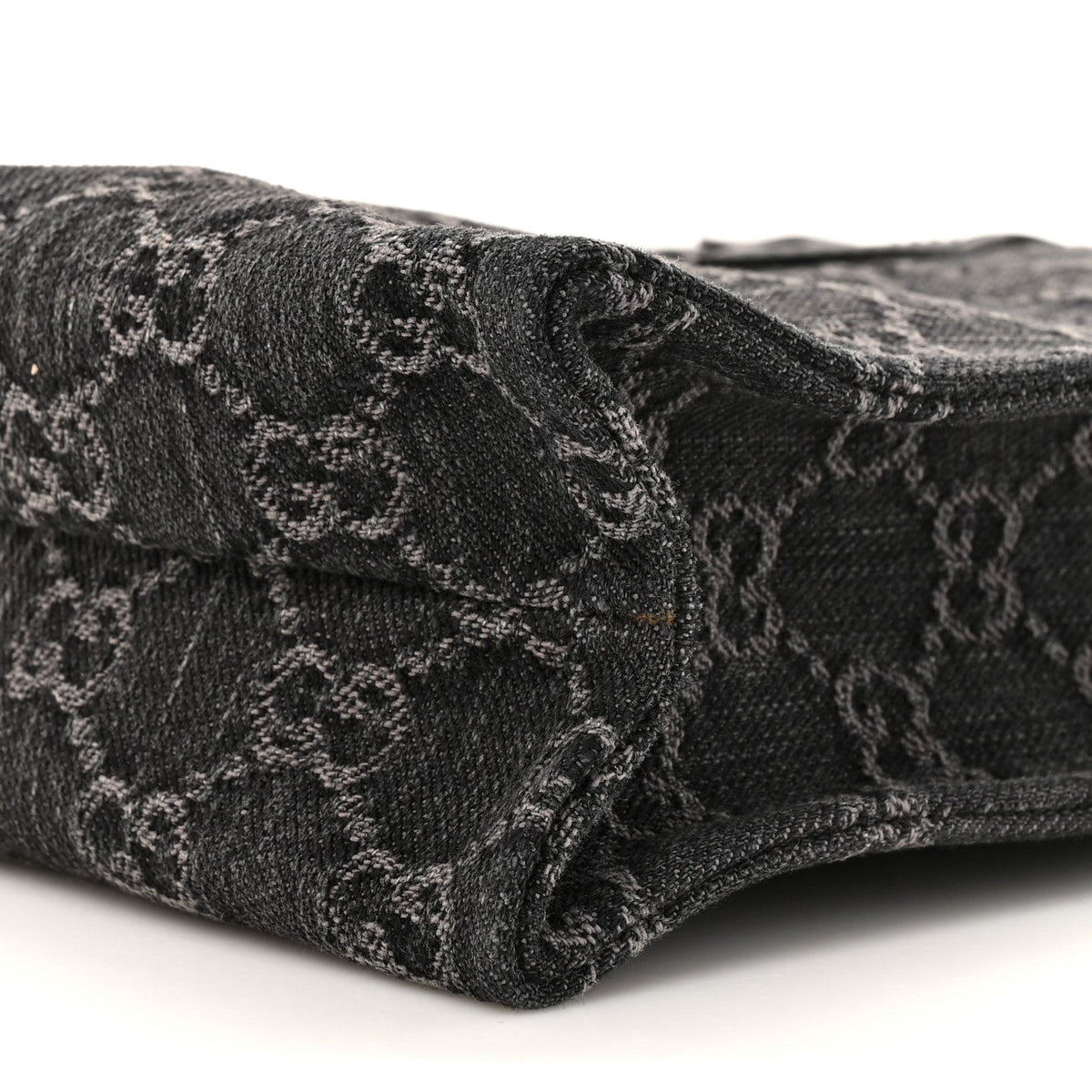 Denim GG Monogram Dollar Calfskin Mini Ophidia Tote Black Grey