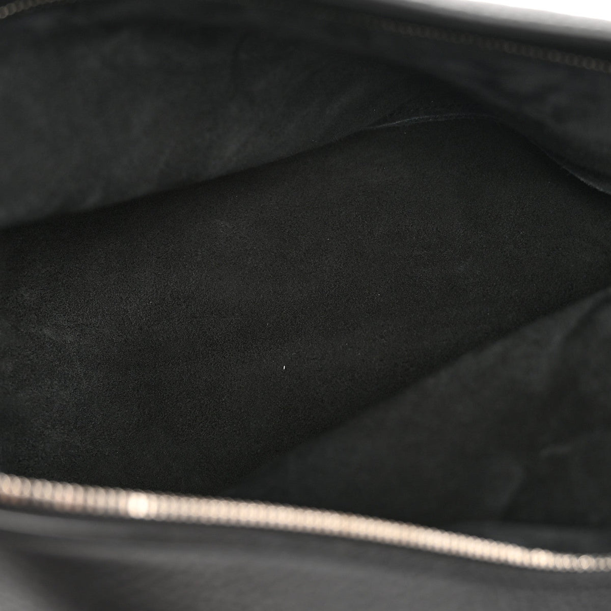 Grained Calfskin Large Slouchy Banana Bag Black