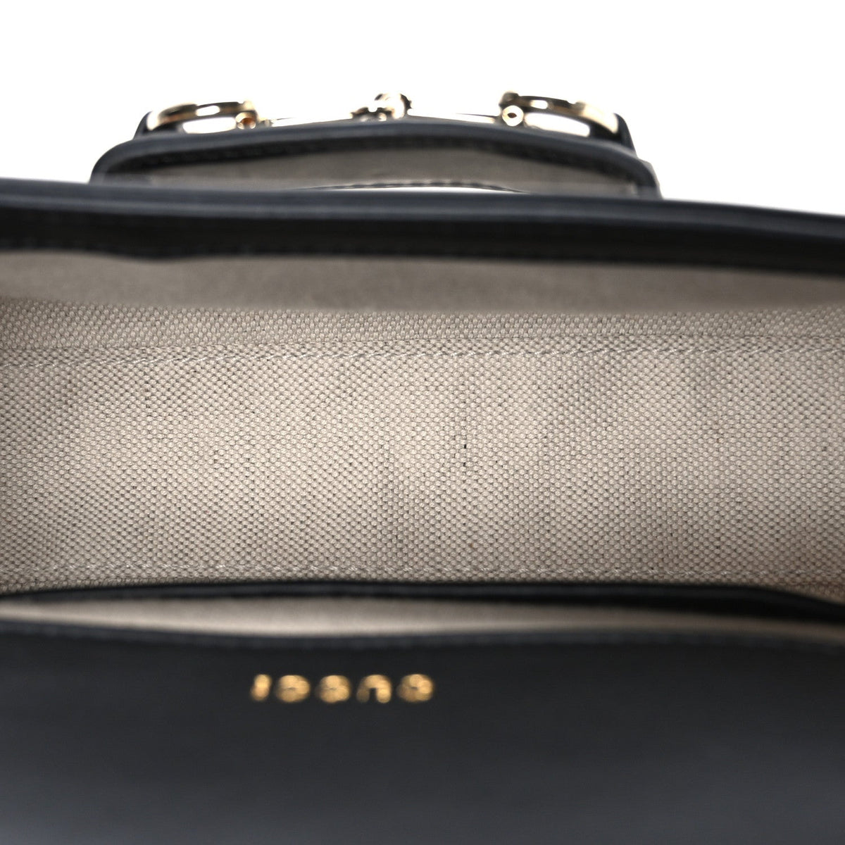 GG Supreme Monogram Horsebit 1955 Soft Small Shoulder Bag Beige Black