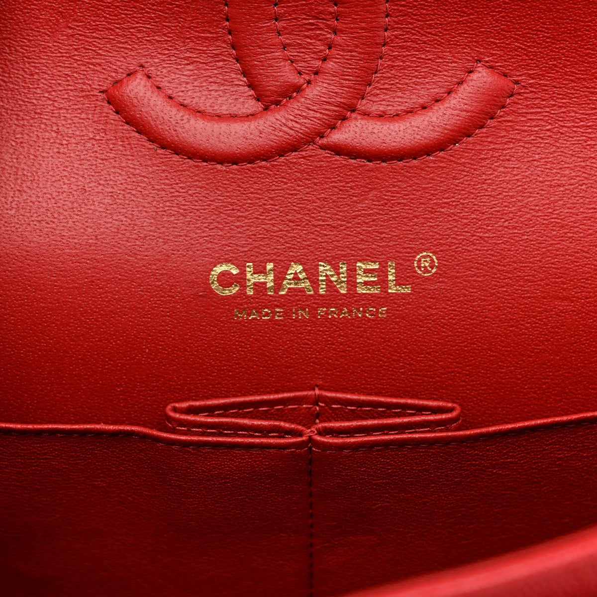Caviar Quilted Medium Double Flap Red