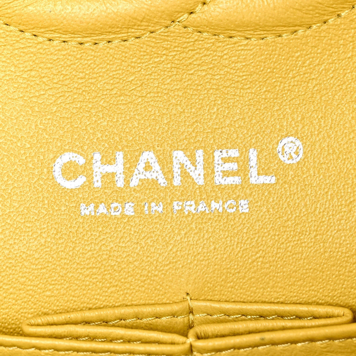 Lambskin Quilted Medium Double Flap Yellow