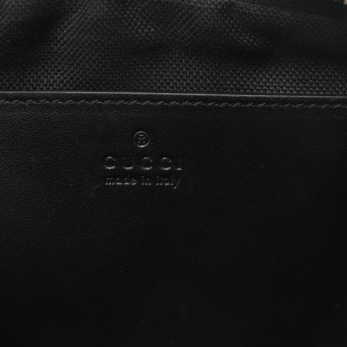 Calfskin Matelasse Monochrome Small GG Marmont Chain Shoulder Bag Black