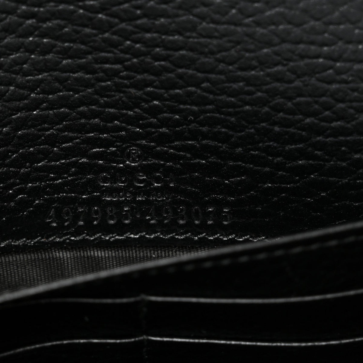 Calfskin Mini GG Marmont Chain Wallet Black