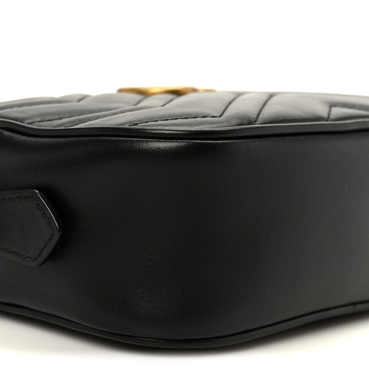 Calfskin Matelasse Mini GG Marmont Chain Shoulder Bag Black