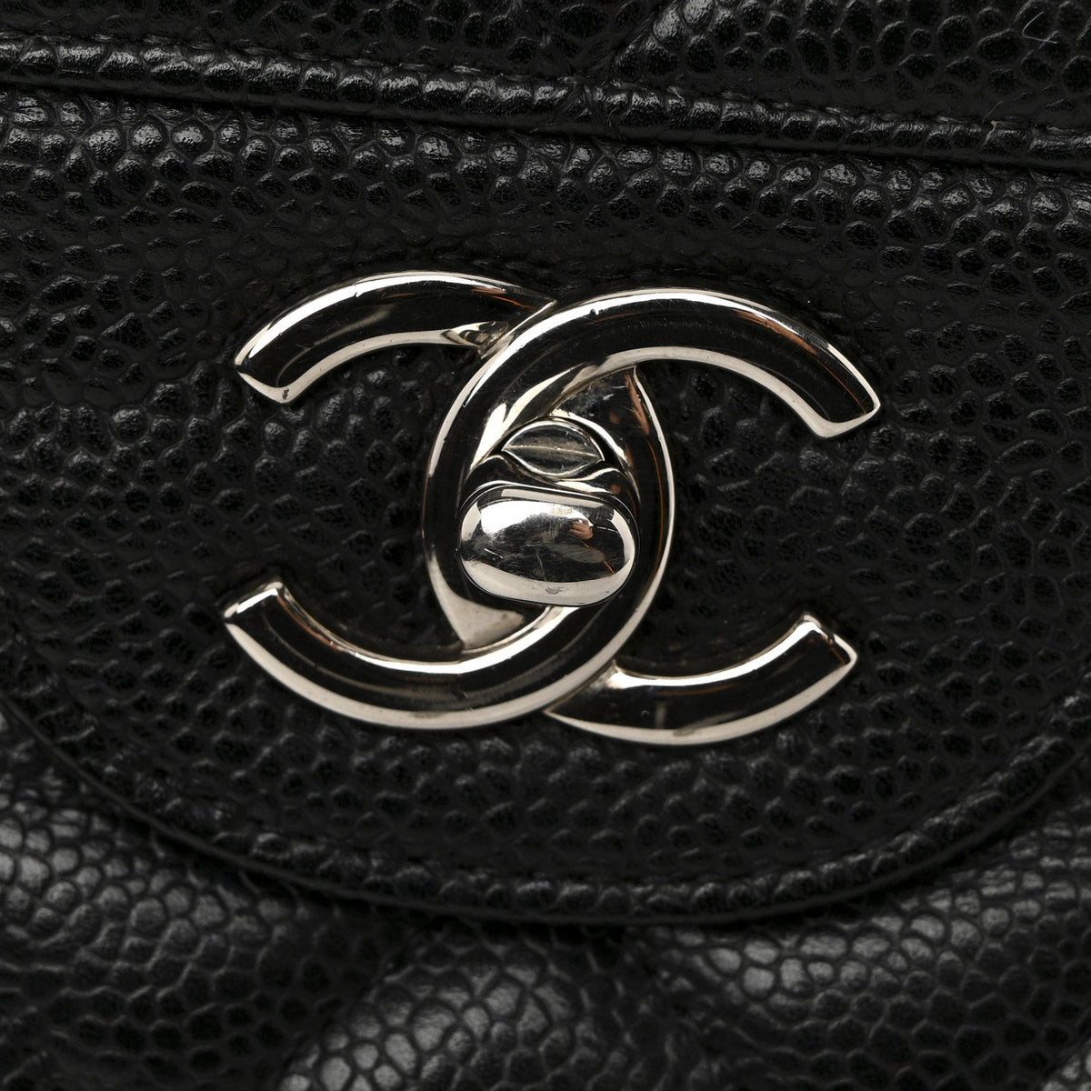 Caviar Quilted Jumbo Double Flap Black