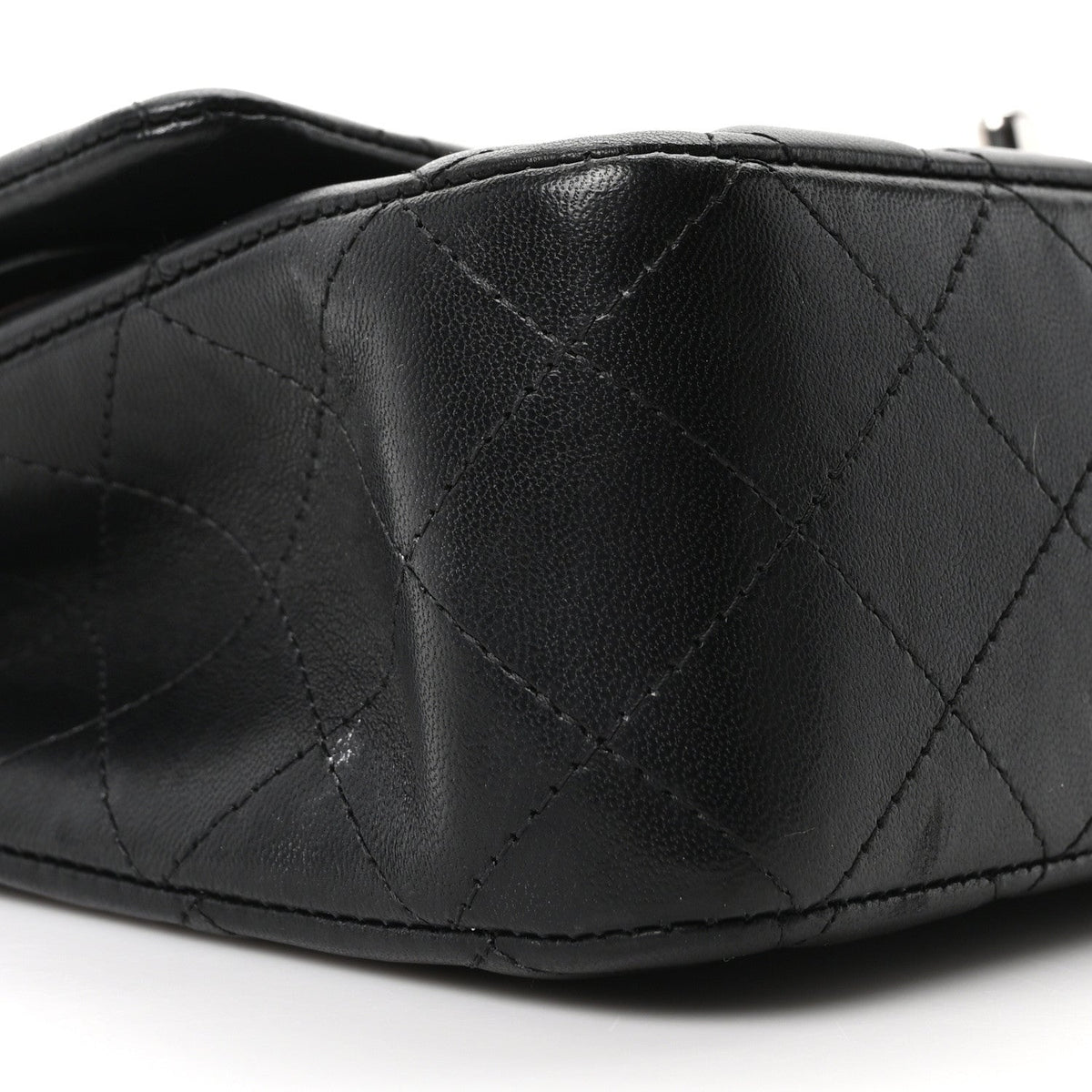 Lambskin Quilted Medium Double Flap Black