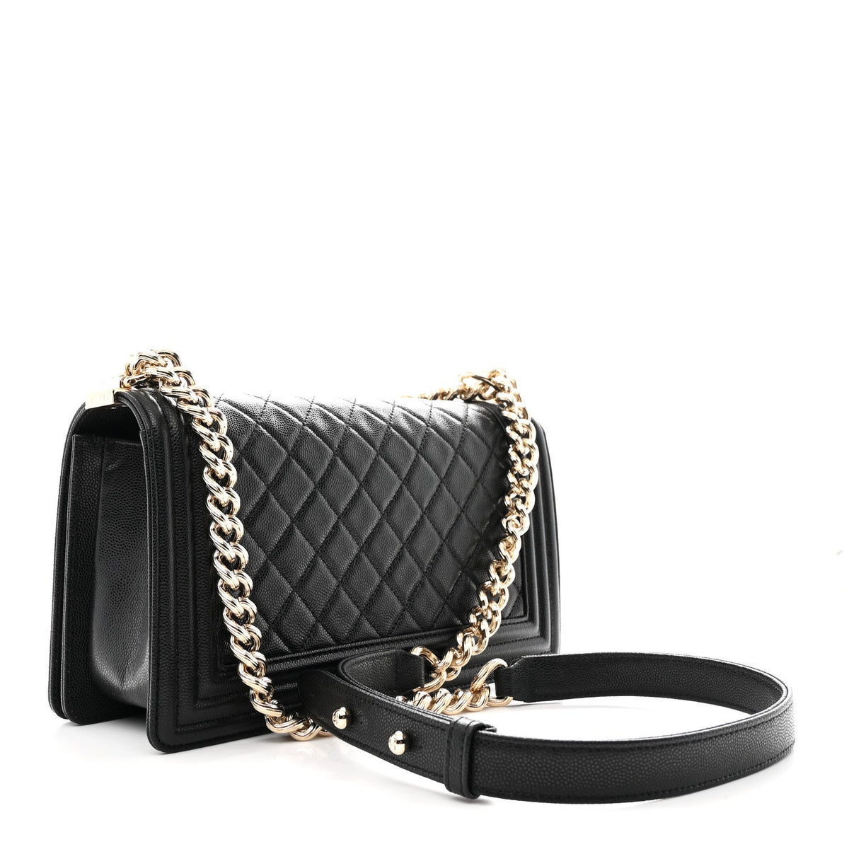 Caviar Quilted Medium Boy Flap Black