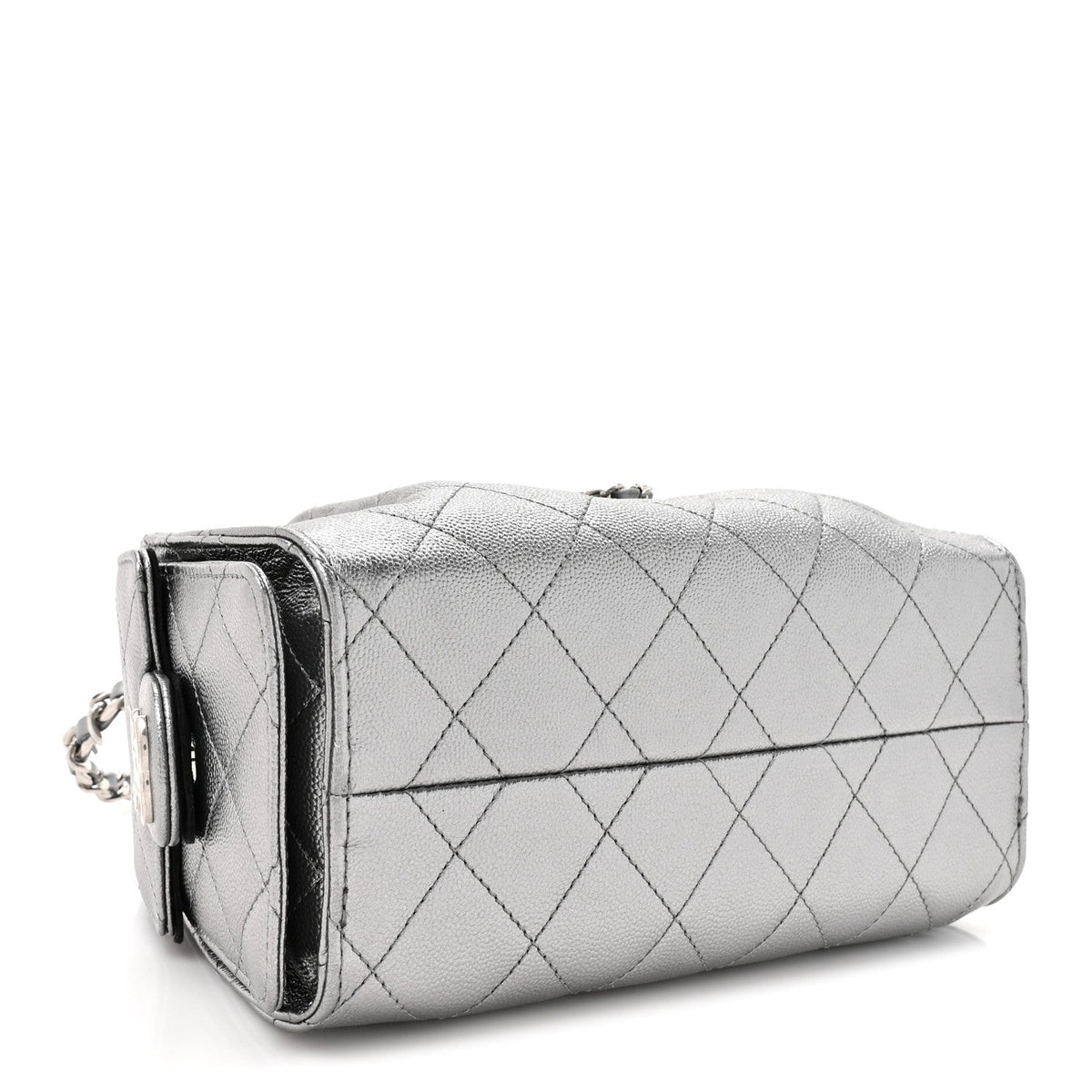 Metallic Caviar Quilted Mini Chanel 25 Handbag Anthracite