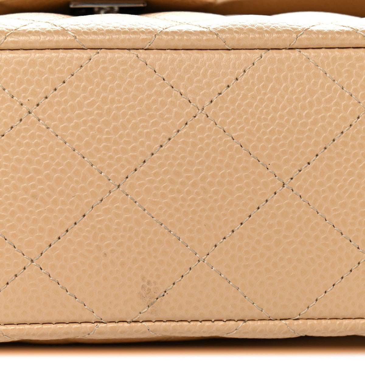 Caviar Quilted Small Double Flap Beige