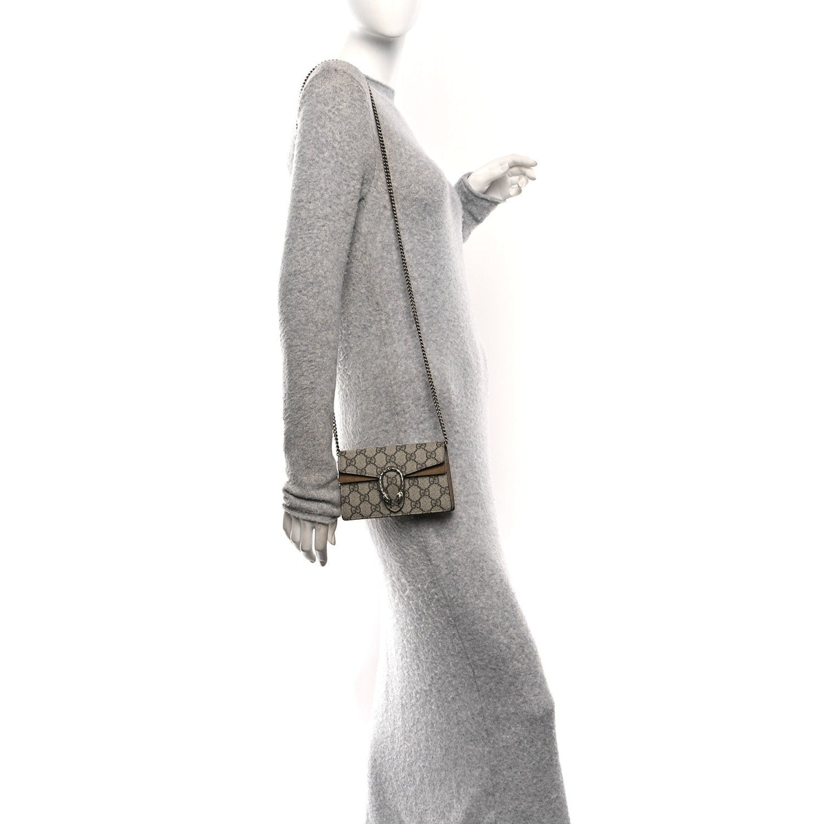 GG Supreme Monogram Super Mini Dionysus Shoulder Bag Taupe