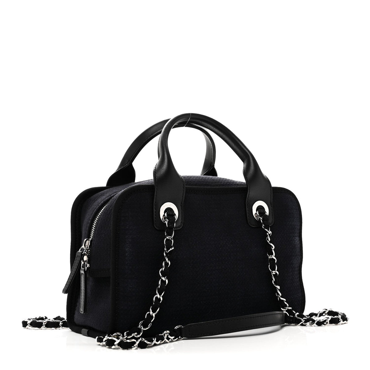 Mixed Fibers Small Deauville Bowling Bag Navy Blue