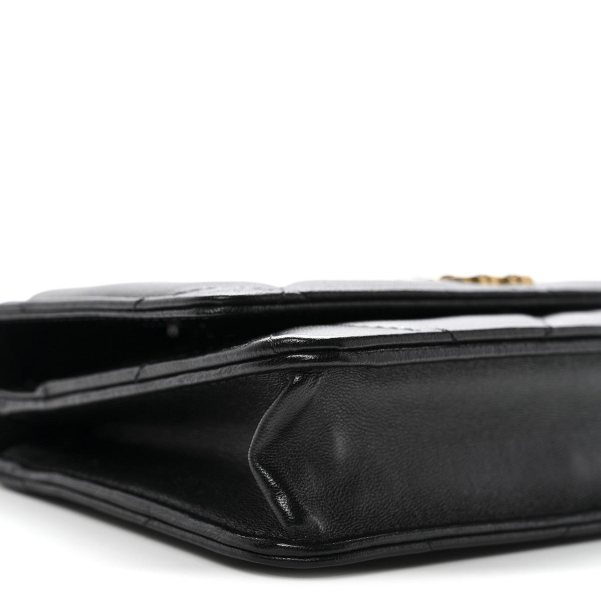 Lambskin Quilted Chanel 19 Wallet On Chain WOC Black