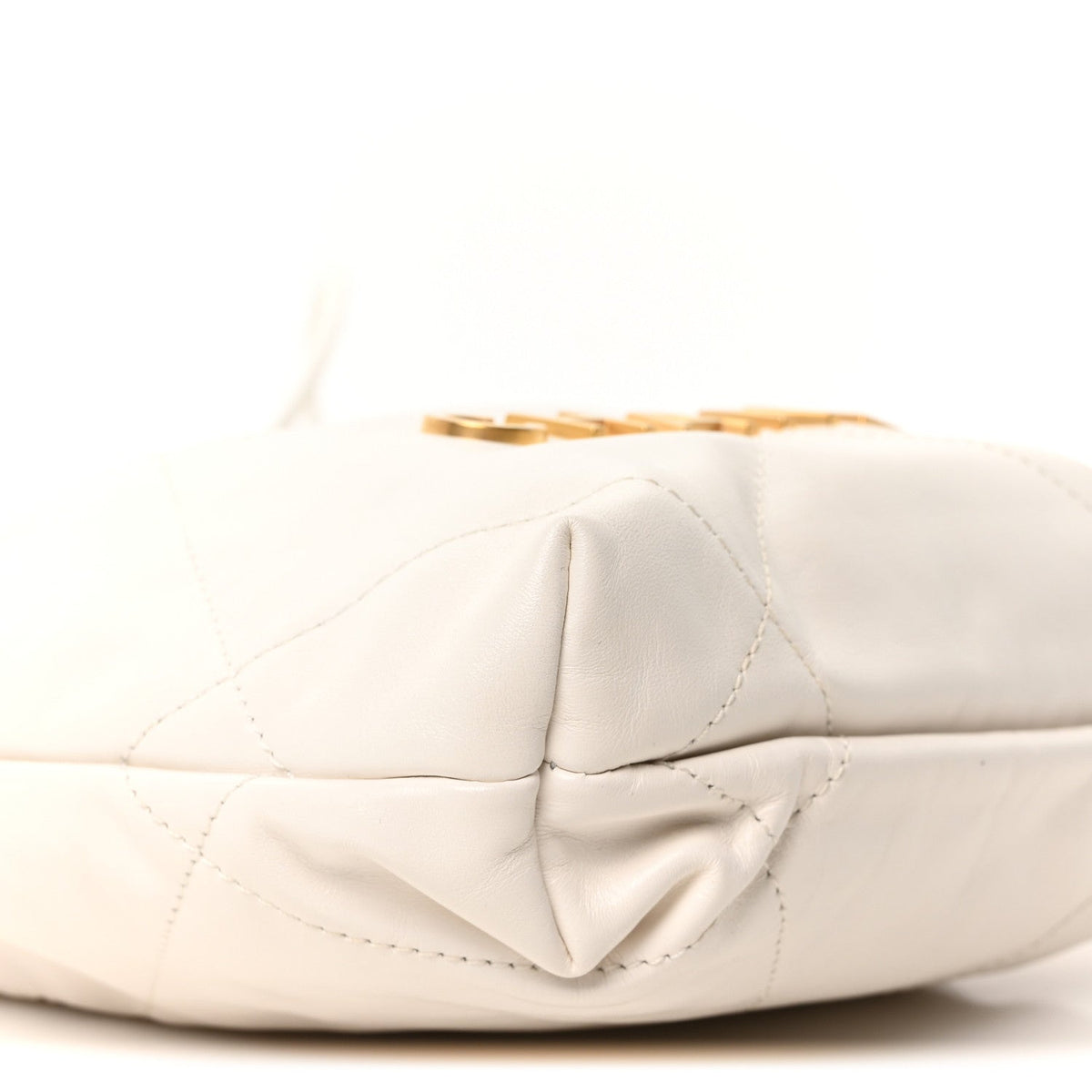 Shiny Calfskin Quilted Mini Chanel 22 White