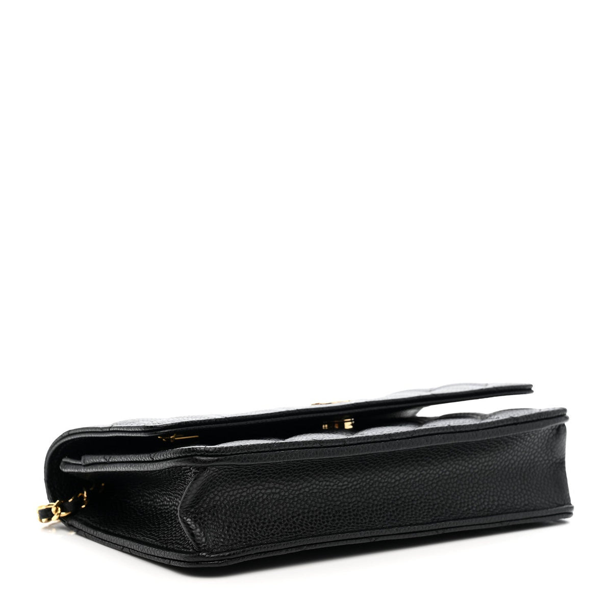Caviar Quilted Wallet on Chain WOC Black