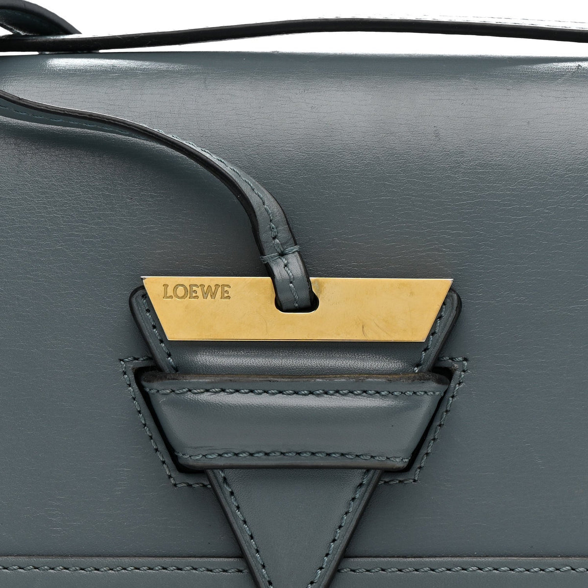 Calfskin Mini Barcelona Shoulder Bag Stone Blue